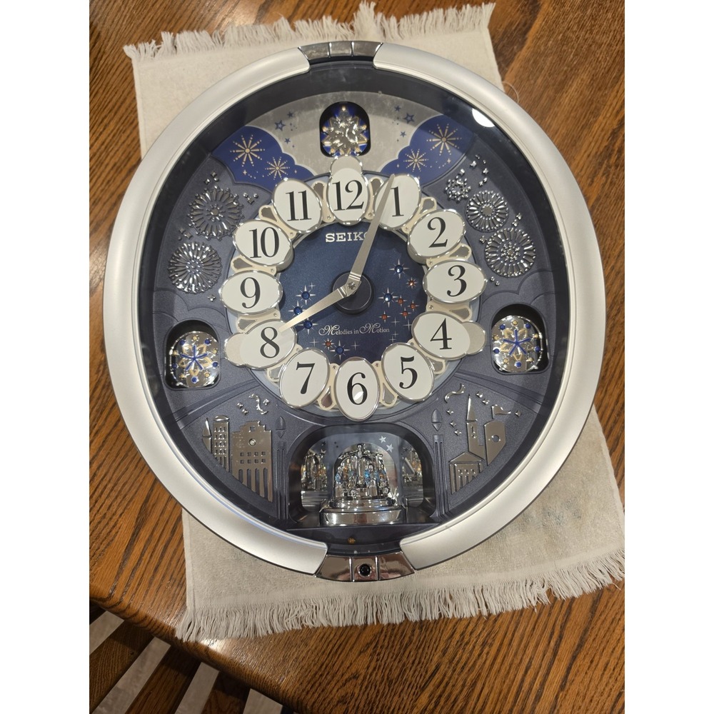 Seiko RE602S Wave Symphony Musical Melody Wall Clock Motion Silver Japan New